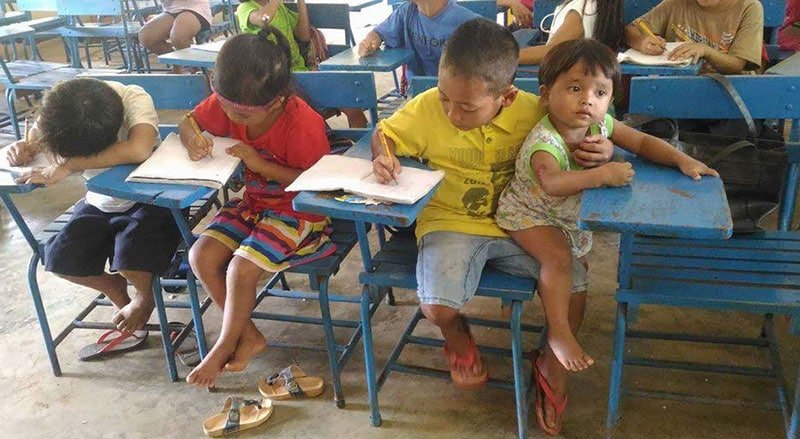 Grade-1-Pupil-Taking-Care-of-Baby-Brother-in-School