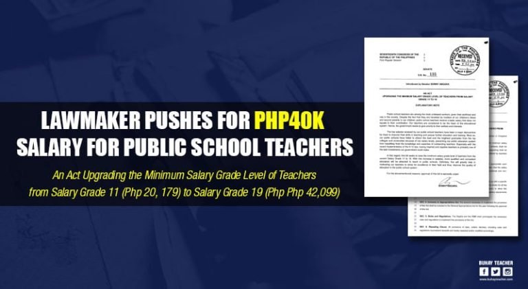 Lawmaker Pushes for Php40k Salary for Public School Teachers