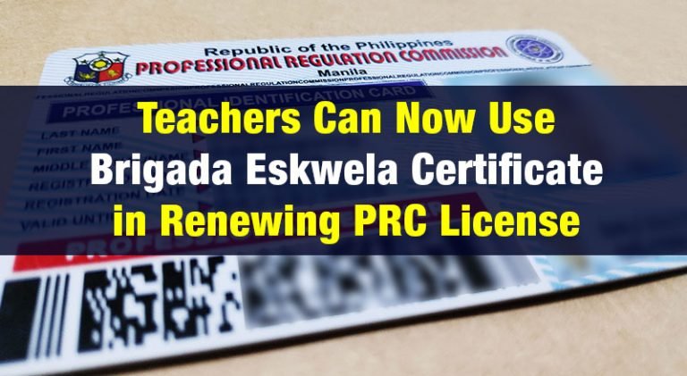 Teachers Can Now Use Brigada Eskwela Certificate in Renewing PRC License