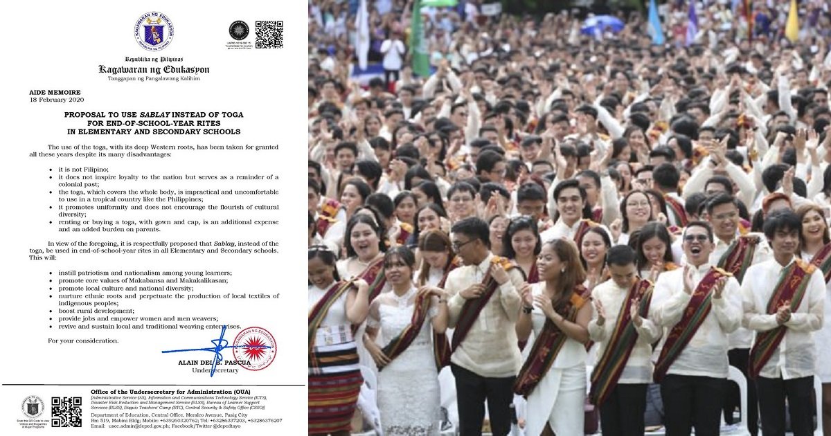 deped-proposes-use-of-sablay-instead-of-toga-for-graduation-rites-in-hs-elementary-buhay